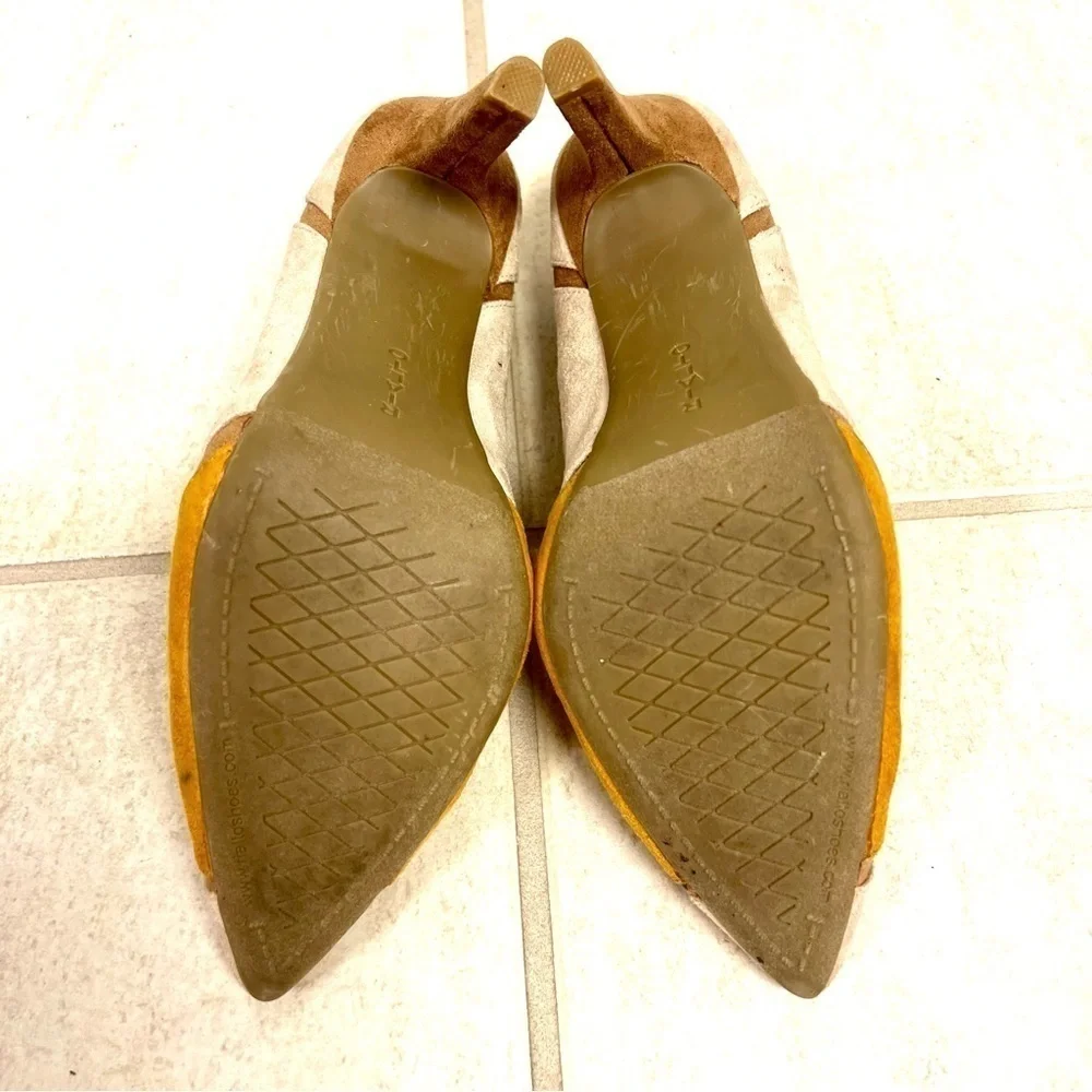 Rialto Womens Morgana Retro suede Pointed Toe Classic Pumps Size 9M patched